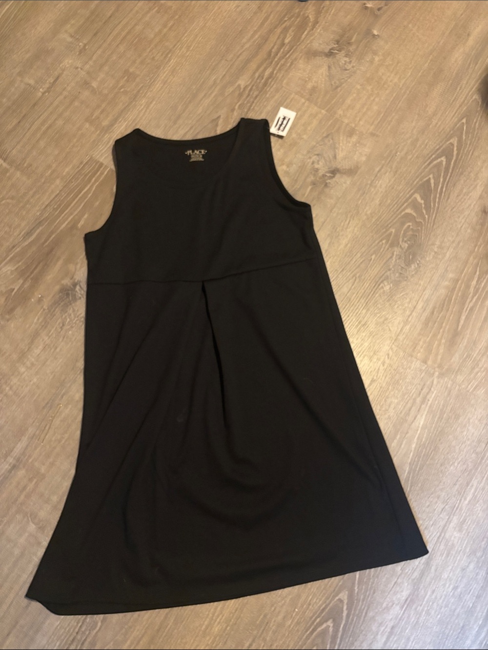The Children's Place Black Sleeveless Pleat-Front A-Line Dress
